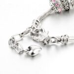 Szives Pandora stílusú kristályos karkötő - Rózsaszín - Image 4