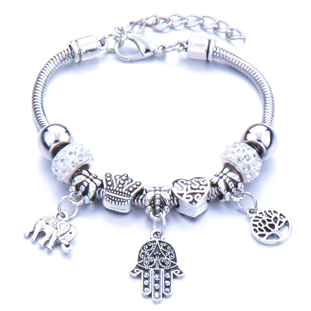 Fatima keze pandora stílusú charm kristályos karkötő - Kristály Fatima keze pandora stílusú charm kristályos karkötő - Kristály