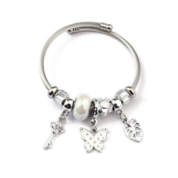 Pillangós pandora stílusú charm kristályos karkötő - Kristály