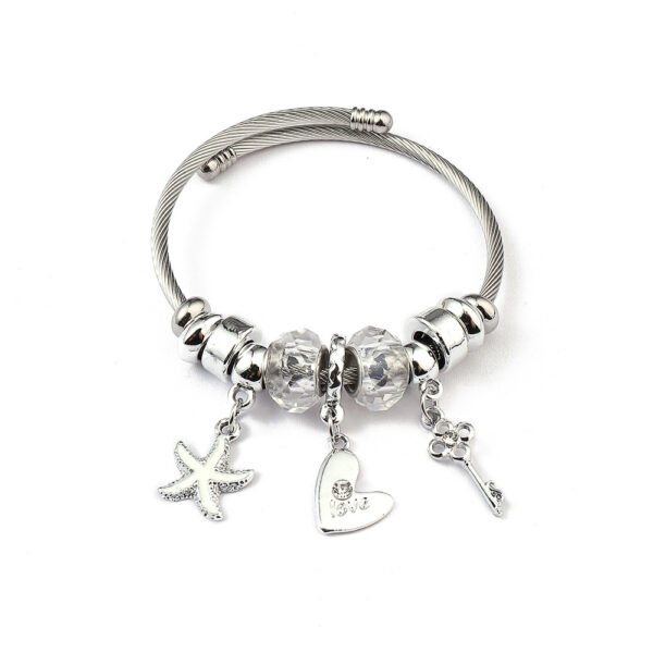 Tengeri csillagos pandora stílusú charm kristályos karkötő - Kristály