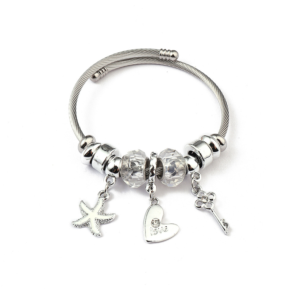 Tengeri csillagos pandora stílusú charm kristályos karkötő - Kristály Tengeri csillagos pandora stílusú charm kristályos karkötő - Kristály