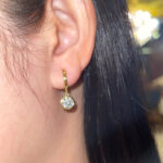 Karika 14K aranyozott ezüst fülbevaló - 2 karátos Moissanite gyémánt kővel - Image 4