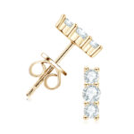 Bedugós 14K aranyozott ezüst fülbevaló - 1.5 karátos Moissanite gyémánt kövekkel, minimalista - Image 2