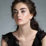 Minimalista 14K aranyozott karika ezüst fülbevaló - 2 karátos Moissanite gyémánt kövekkel - Image 4