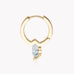 Apró karika 14K aranyozott ezüst fülbevaló - 2 karátos Moissanite gyémánt kővel - Image 4