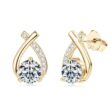 1 karátos Moissanite gyémánt aranyozott 925 ezüst karika fülbevaló- EkszerWebshop.hu