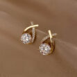 1 karátos Moissanite gyémánt aranyozott 925 ezüst karika fülbevaló- EkszerWebshop.hu
