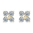 Virág 14K aranyozott bedugós ezüst fülbevaló - 0.8 karátos Moissanite gyémánt kövekkel