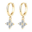 Karika 14K aranyozott ezüst fülbevaló - 0.8 karátos Moissanite gyémánt kövekkel, női