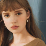 Virágos 14K aranyozott lógós ezüst fülbevaló - 1 karátos Moissanite gyémánt kövekkel - Image 3