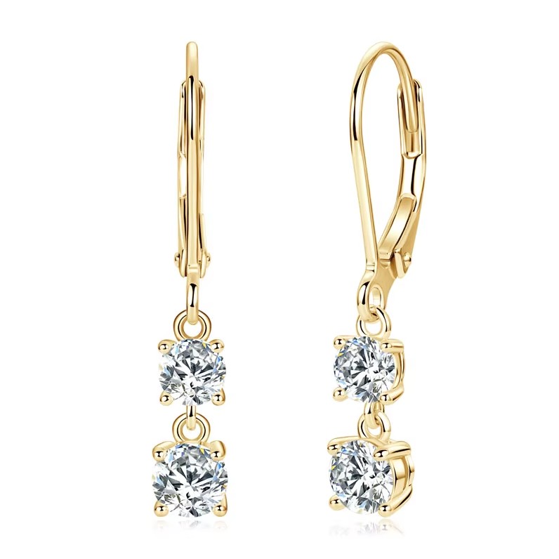 1.4 karátos Moissanite gyémánt aranyozott 925 ezüst lógós fülbevaló - EkszerWebshop.hu 1.4 karátos Moissanite gyémánt aranyozott 925 ezüst lógós fülbevaló - EkszerWebshop.hu