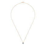 14K aranyozott ezüst nyaklánc - 1 karátos Moissanite gyémánt köves kerek medállal - Image 2