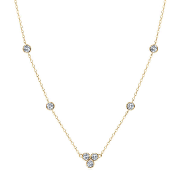 0.7 karátos Moissanite gyémánt aranyozott 925 ezüst nyaklánc medállal