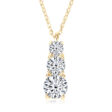 14K aranyozott 1.8 karátos Moissanite gyémánt 925 ezüst nyaklánc hosszú medállal