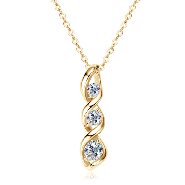 Modern 1.8 karátos Moissanite gyémánt 925 ezüst nyaklánc medállal