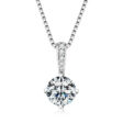 Minimalista 1 karátos Moissanite gyémánt 925 ezüst nyaklánc medállal