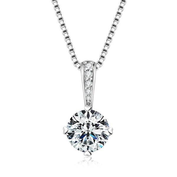 Minimalista 1 karátos Moissanite gyémánt 925 ezüst nyaklánc medállal