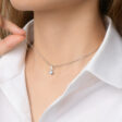 Minimalista 1 karátos Moissanite gyémánt 925 ezüst nyaklánc medállal