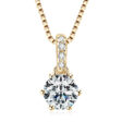 Minimalista 1 karátos Moissanite gyémánt 925 ezüst nyaklánc medállal