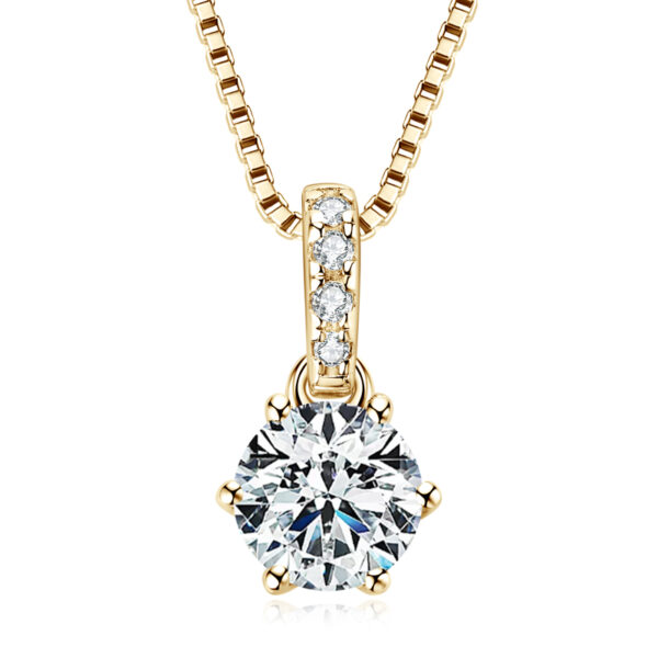 Minimalista 1 karátos Moissanite gyémánt 925 ezüst nyaklánc medállal