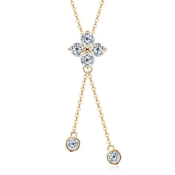 1.8 karátos Moissanite gyémánt 925 ezüst nyaklánc medállal