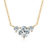 14 karátos aranyozott ezüst nyaklánc - 1.5 karátos Moissanite gyémánt köves medállal