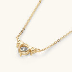 14 karátos aranyozott ezüst nyaklánc - 1.5 karátos Moissanite gyémánt köves medállal - Image 4