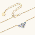 14 karátos aranyozott ezüst nyaklánc - 1.5 karátos Moissanite gyémánt köves medállal - Image 5