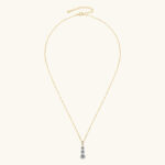 14K aranyozott nyaklánc - 2 karátos Moissanite gyémánt köves medállal - Glamour - Image 3