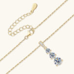 14K aranyozott nyaklánc - 2 karátos Moissanite gyémánt köves medállal - Glamour - Image 6