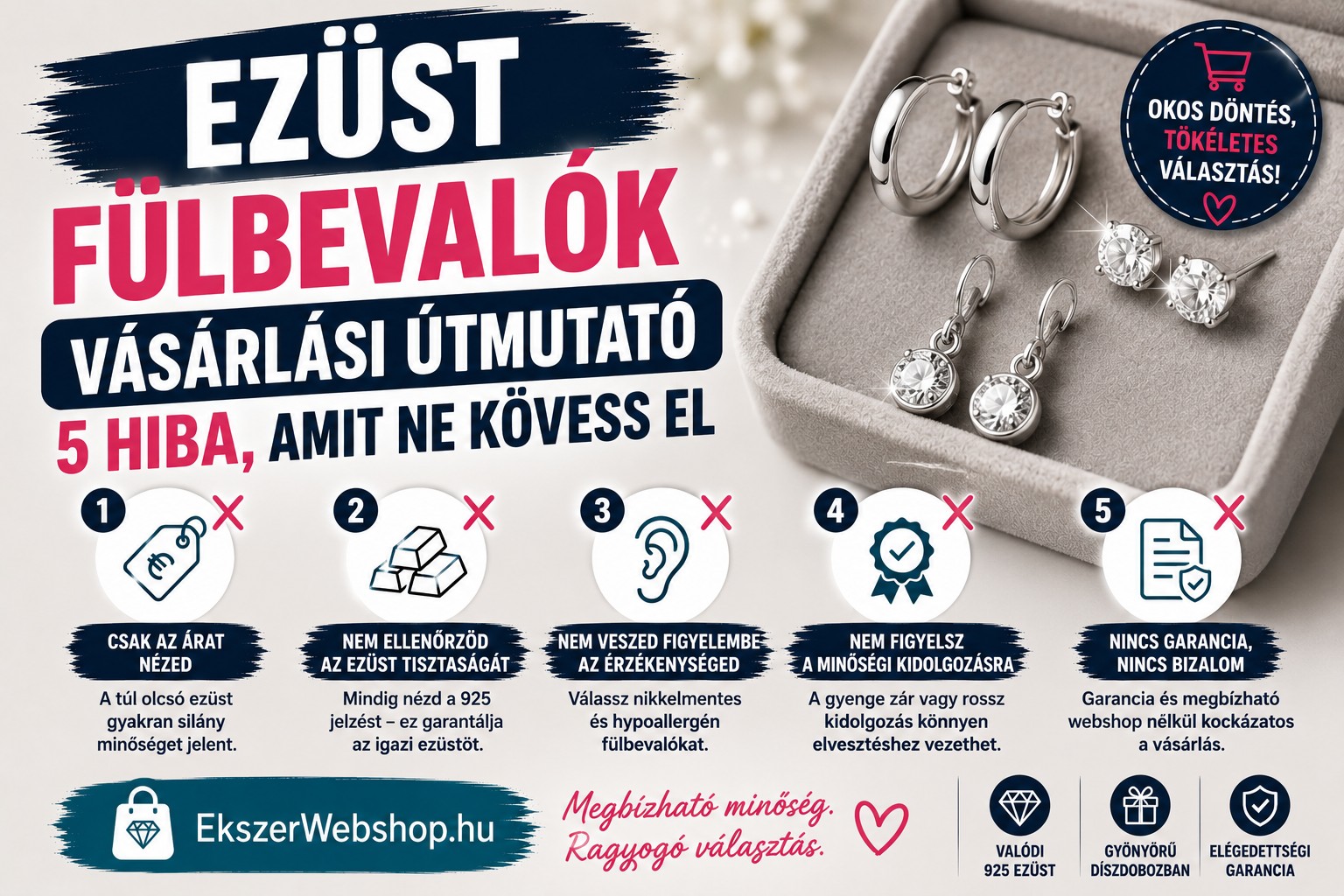 Ezüst fülbevaló vásárlási útmutató – 5 hiba, amit ne kövess el - Ekszerwebshop.hu Ezüst fülbevalók vásárlási útmutató – 5 hiba, amit ne kövess el