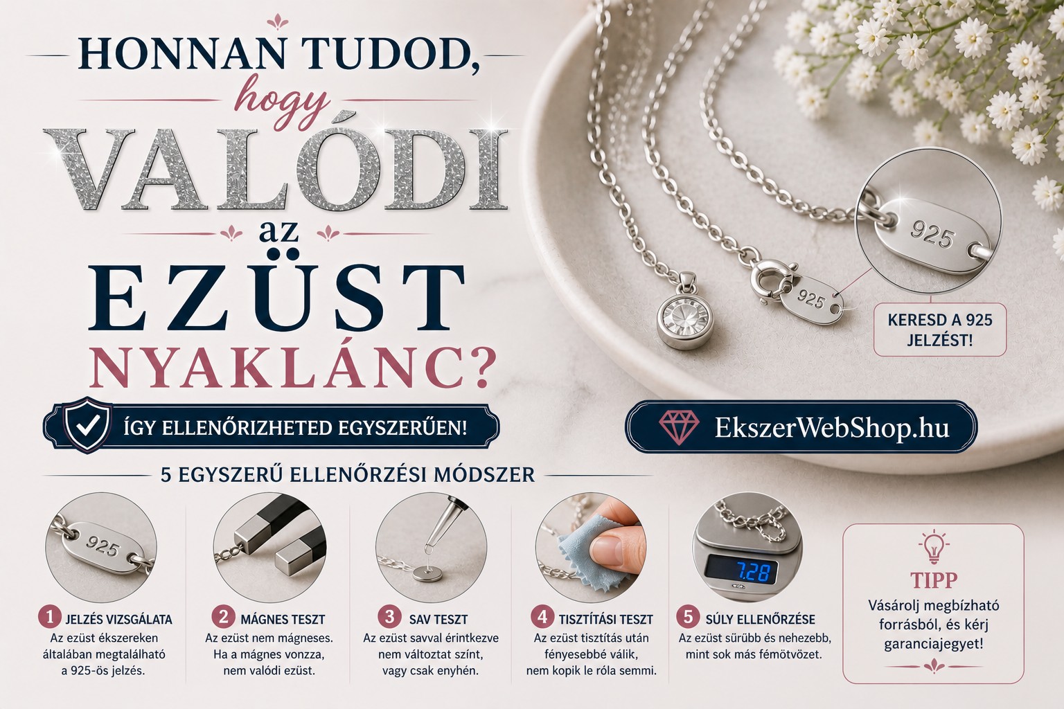 Valódi ezüst nyaklánc felismerése - 7 bevált módszer - Ekszerwebshop.hu valódi ezüst nyaklánc felismerése - EkszerWebshop.hu