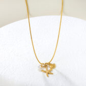 18K aranyozott vízálló hipoallergén nemesacél nyaklánc PVD bevonattal - Tengeri csillag - EkszerWebshop.hu
