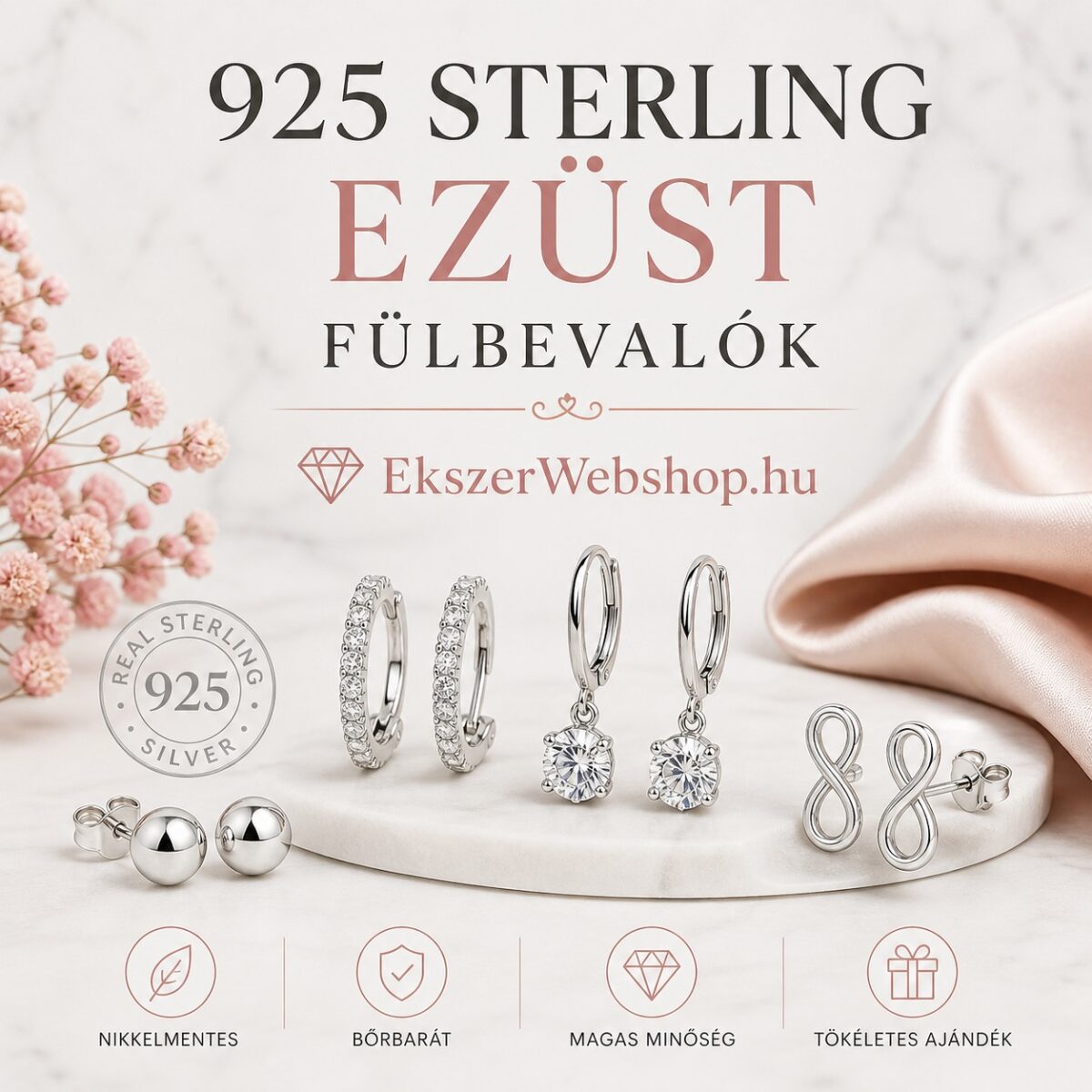 Mire figyelj 925 ezüst ékszerek vásárlásakor? Mit jelent a 925 ezüst vagy a sterling ezüst? - Ekszerwebshop.hu 925 Sterling ezüst fülbevalók - EkszerWebshop.hu