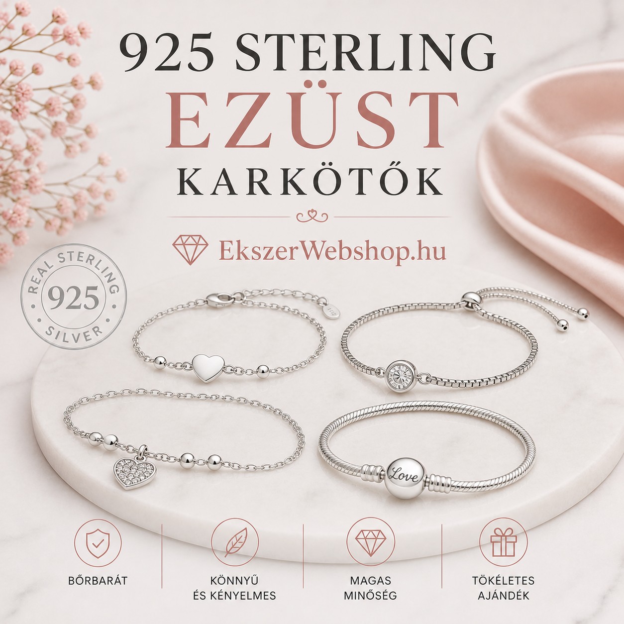 Mire figyelj 925 ezüst ékszerek vásárlásakor? Mit jelent a 925 ezüst vagy a sterling ezüst? - Ekszerwebshop.hu 925 Sterling ezüst karkötők - EkszerWebshop.hu