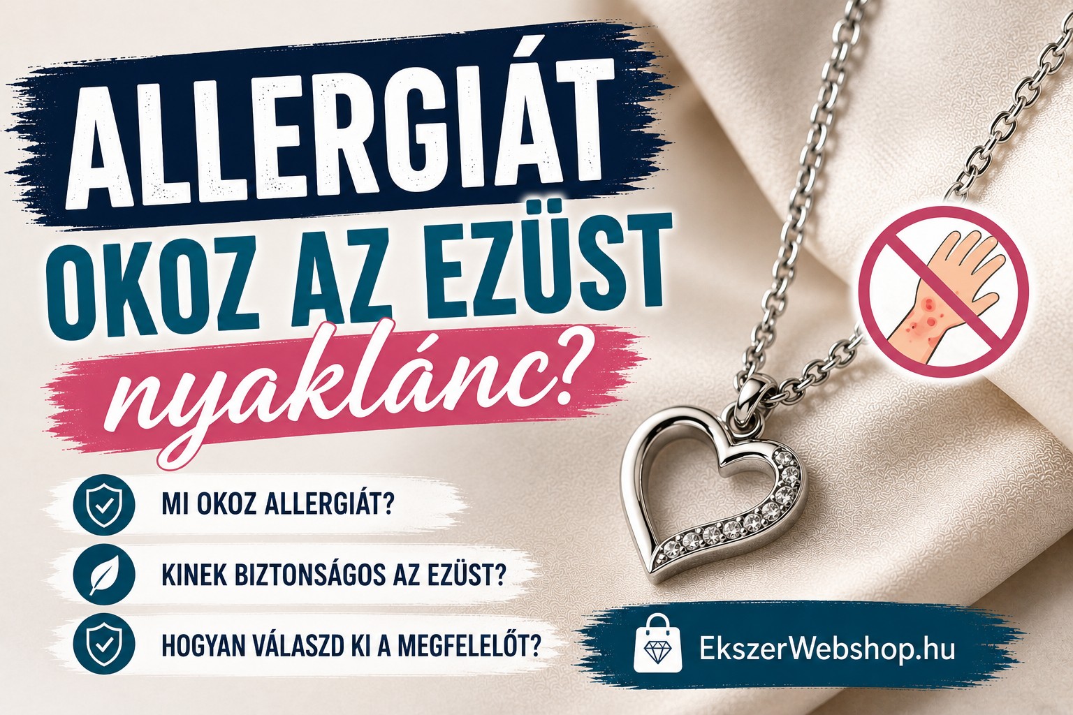 Allergiát okoz az ezüst nyaklánc? - Ekszerwebshop.hu Allergiát okoz az ezüst nyaklánc - EkszerWebshop.hu - Ezüst nyaklánc allergia