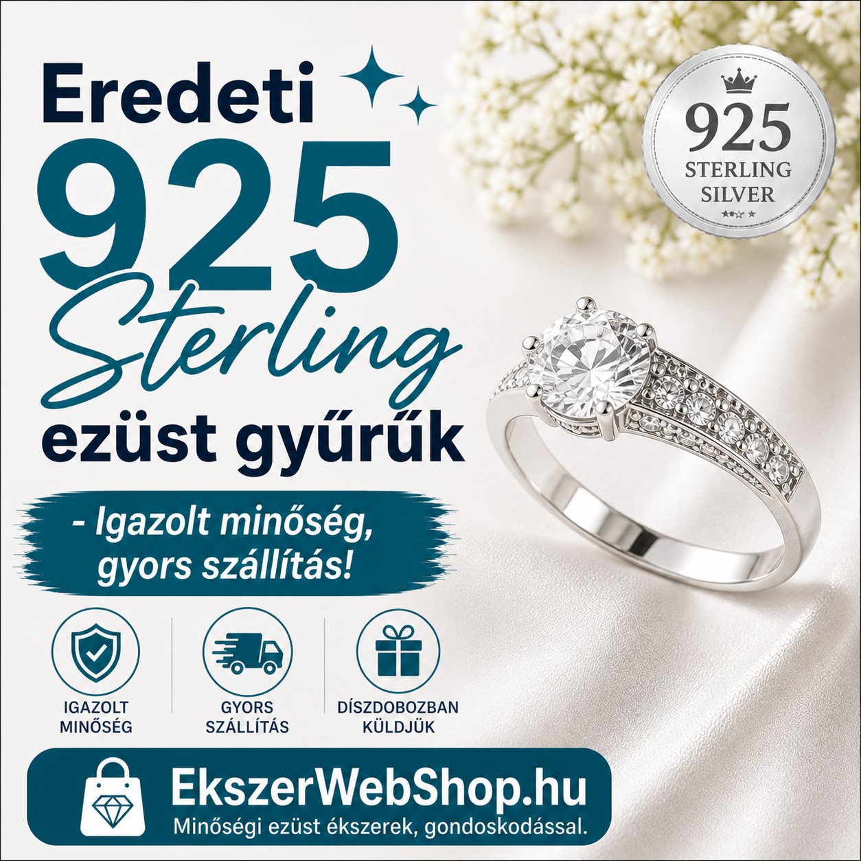 Eredeti 925 Sterling ezüst gyűrűk - Igazolt minőség, gyors szállítás! - EkszerWebshop.hu - Ezüst gyűrűk