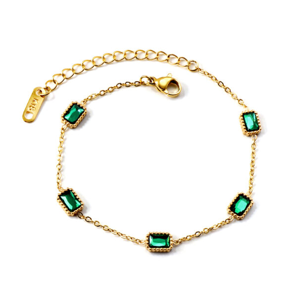 Emerald vízálló 18K aranyozott hipoallergén nemesacél karkötő PVD bevonattal - EkszerWebshop.hu