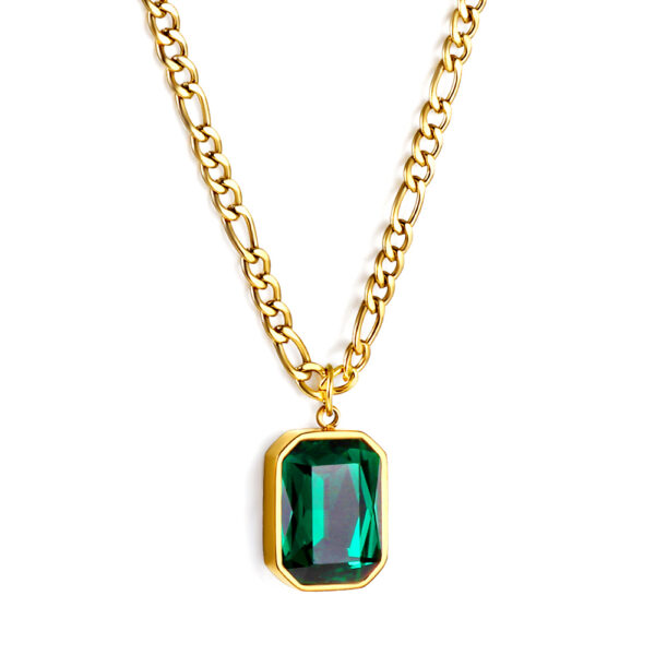 Emerald 18K aranyozott vízálló hipoallergén nemesacél nyaklánc PVD bevonattal - EkszerWebshop.hu