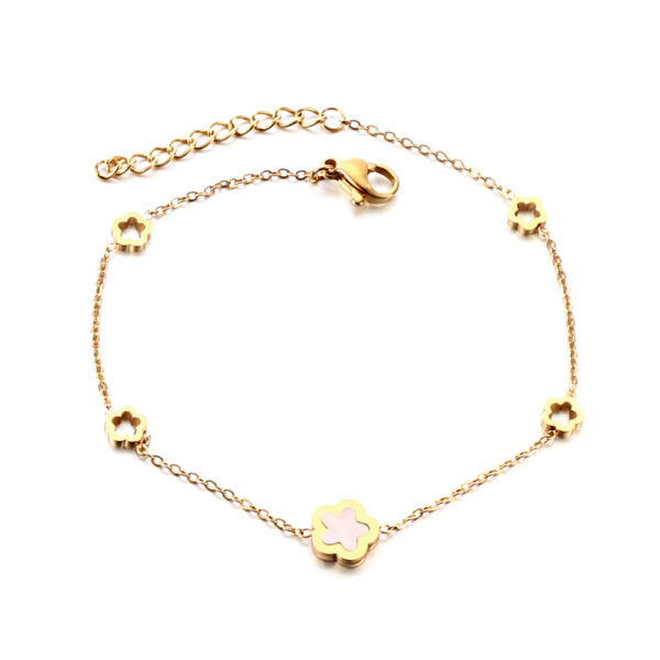 Vízálló 18K aranyozott hipoallergén nemesacél karkötő PVD bevonattal - Clover - EkszerWebshop.hu