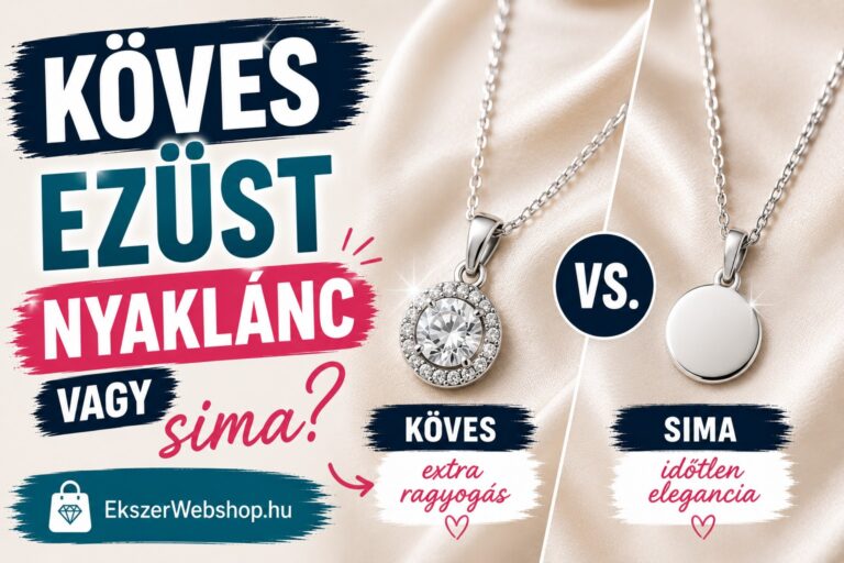 Köves ezüst nyaklánc vagy sima - EkszerWebshop.hu