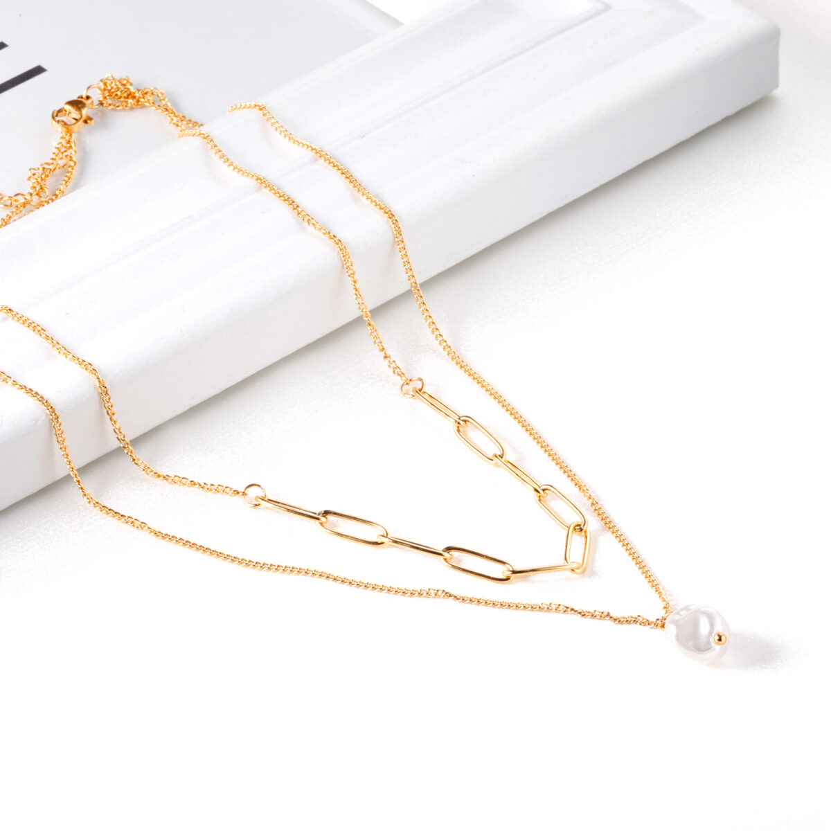 Dupla 18K aranyozott vízálló hipoallergén nemesacél nyaklánc PVD bevonattal - EkszerWebshop.hu Dupla 18K aranyozott vízálló hipoallergén nemesacél nyaklánc PVD bevonattal - EkszerWebshop.hu