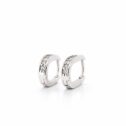 925 sterling ezüst cirkónia köves karika fülbevaló (1.4 cm) - U alakú, 18K fehér arany bevonatú - EkszerWebshop.hu