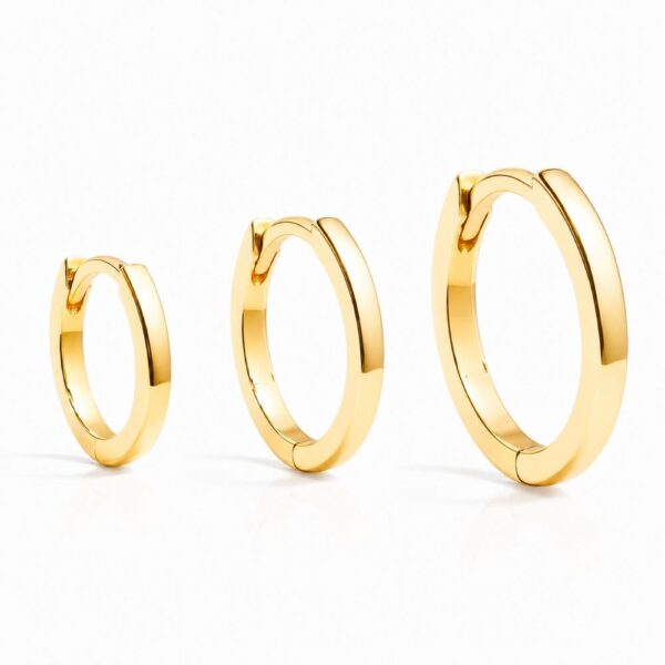 Minimalista karika 925 ezüst fülbevaló - 18K aranyozott