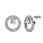 Virág 18K aranyozott ékszerszett Swarovski® kristályokkal díszítve - Fehérarany színben - EkszerWebshop.hu