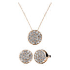 Kerek 18K aranyozott ékszerszett Swarovski® kristályokkal díszítve - Rózsaarany színben - EkszerWebshop.hu