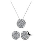 Kerek 18K aranyozott ékszerszett Swarovski® kristályokkal díszítve - Fehérarany színben - EkszerWebshop.hu