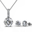 Kerek 18K aranyozott ékszerszett Swarovski® kristályokkal díszítve - Fehérarany színben - EkszerWebshop.hu