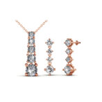 Hosszú 18K aranyozott ékszerszett Swarovski® kristályokkal díszítve - Rózsaarany színben - EkszerWebshop.hu