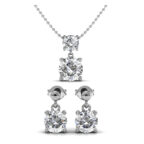 Apró 18K aranyozott ékszerszett Swarovski® kristályokkal díszítve - Fehérarany színben - EkszerWebshop.hu